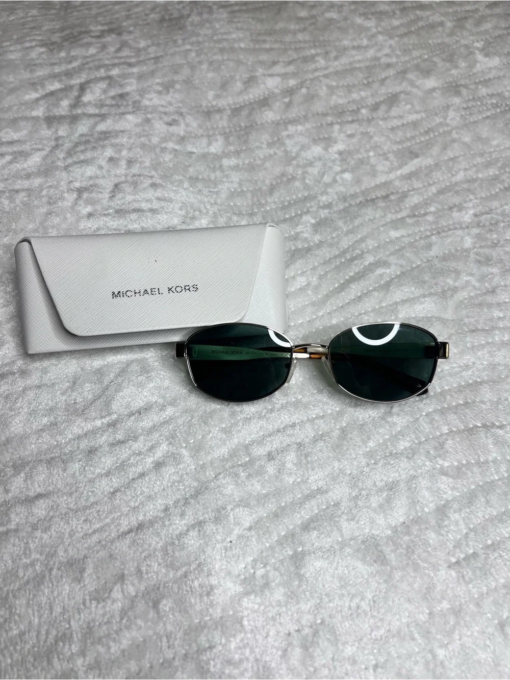 Michael Kors Gold Frame Sunglasses with Green Lenses